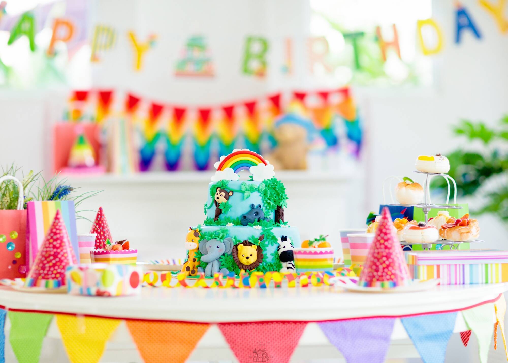 Birthday party tables at the play place